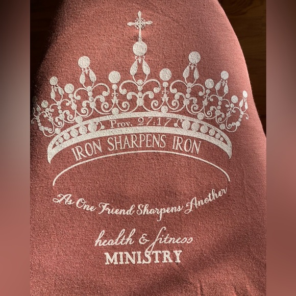 Crown logo scoop neck, Iron Sharpens Iron long sleeve tunic, scooped long hem - Picture 3 of 7